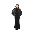 Black Foil Print Spiderweb Adult Capelet