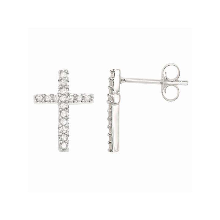 1 1/4 Ct. T.w. Round White Diamond Sterling Silver Stud Earrings