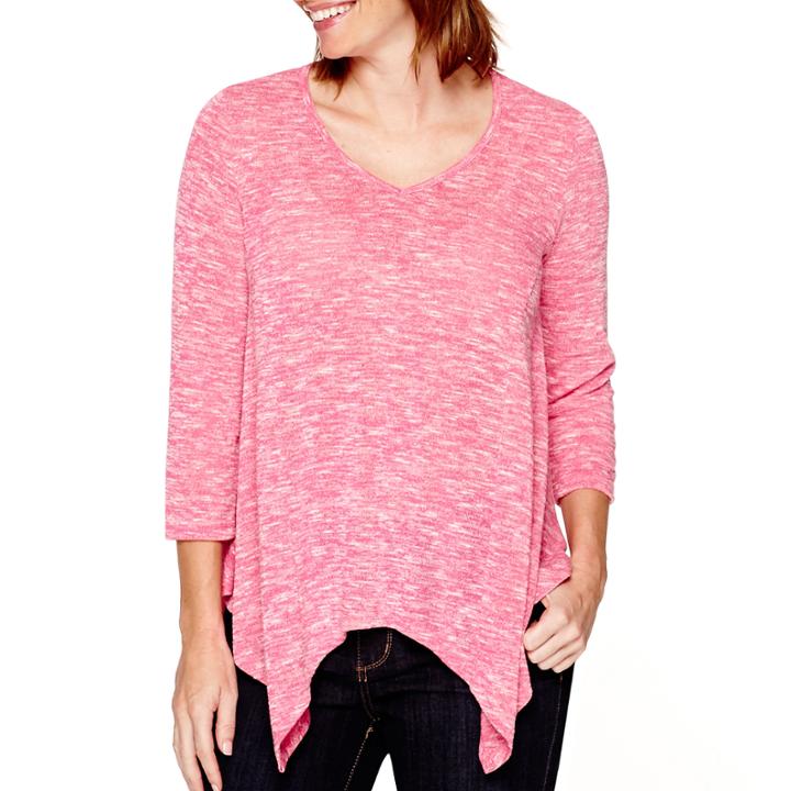 St. John's Bay 3/4-sleeve Asymmetrical Shirt - Petite