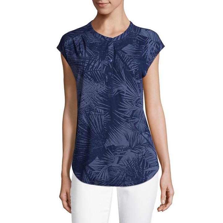 Liz Claiborne Dolman Sleeve Henley T-shirt