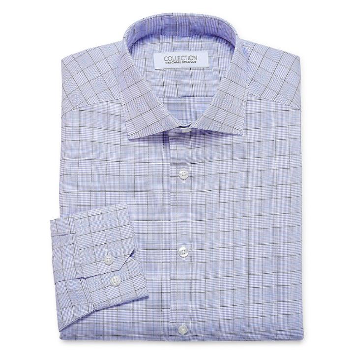 Collection By Michael Strahan Long Sleeve Woven Plaid Dress Shirt