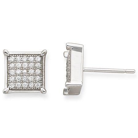 1/3 Ct. T.w. Diamond Square-frame Stud Earrings