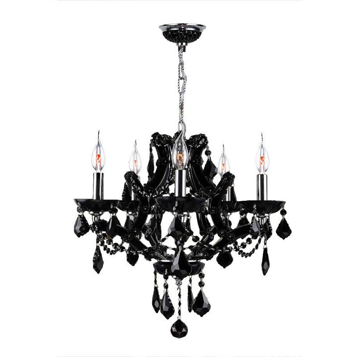 Lyre Collection 5 Light Chrome Finish And Crystal Chandelier