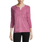 St. John's Bay 3/4-sleeve Washed Tee