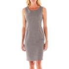 Black Label By Evan-picone Sleeveless Mlange Sheath Dress