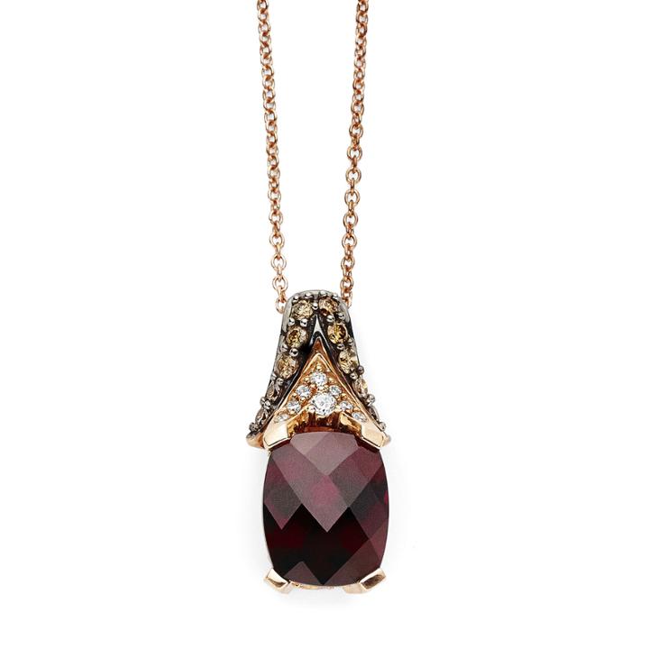 Limited Quantities Grand Sample Sale By Le Vian Raspberry Rhodolite And 1/3 Ct. T.w. Vanilla Diamonds & Chocolate Diamonds 14k Strawberry Gold Le Vi
