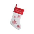 18 Red And White Merry Christmas Snowflake Embroidered Christmas Stocking