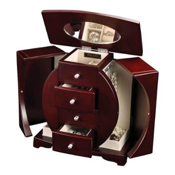 Mahogany Upright Oval Jewelry Box