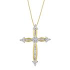 Diamond Blossom Womens 1/3 Ct. T.w. Genuine White Diamond Cross Pendant Necklace