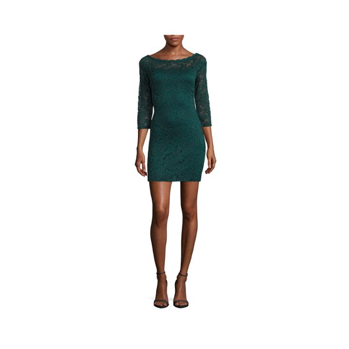 Love Reigns 3/4 Sleeve Lace Bodycon Dress-juniors