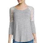 Arizona 3/4-sleeve Lace Shoulder Tunic - Juniors