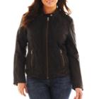 Excelled Short Sueded Scuba Jacket - Plus