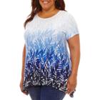 Lark Lane 0717 Must Haves Short Sleeve Scoop Neck T-shirt-plus