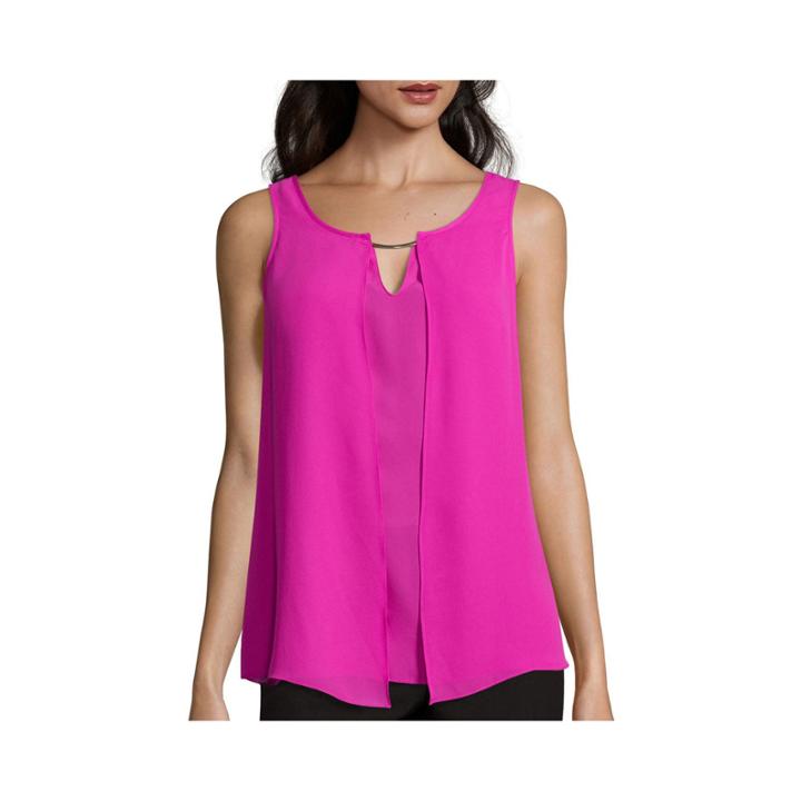 Worthington Sleeveless Keyhole Blouse