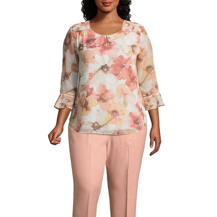 Alfred Dunner La Dolce Vita Floral Top- Plus