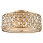 Paris Collection 4 Light With Clear And Golden Teak Crystal Flush Mount Ceiling Light
