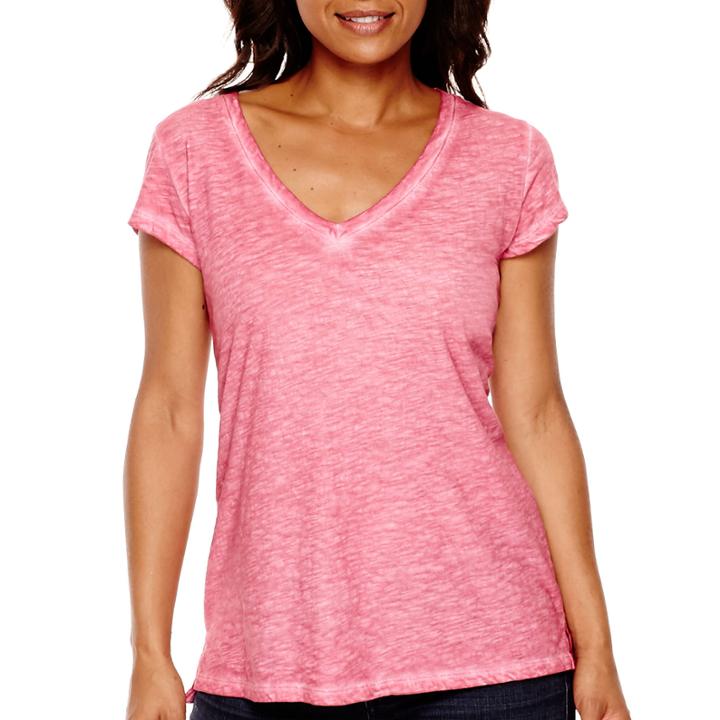 A.n.a Short-sleeve V-neck T-shirt - Petite