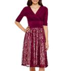 Signature By Sangria 3/4-sleece Ruched-waist Dress - Petite