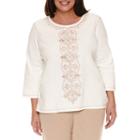 Alfred Dunner Just Peachy 3/4 Sleeve Crew Neck T-shirt-plus