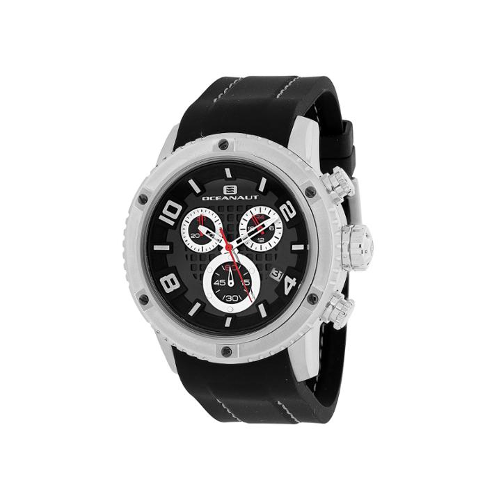 Oceanaut Mens Impulse Black Silicon Strap Chronograph Watch