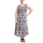 Ny Collection Printed Sleeveless Tiered Skirt Maxi Dress - Plus