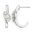 Trumiracle 1/5 Ct. T.w. Diamond Sterling Silver 3-stone Bypass Earrings