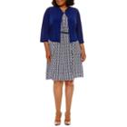 R & K Originals 3/4 Sleeve Belted Jacket Dress-plus