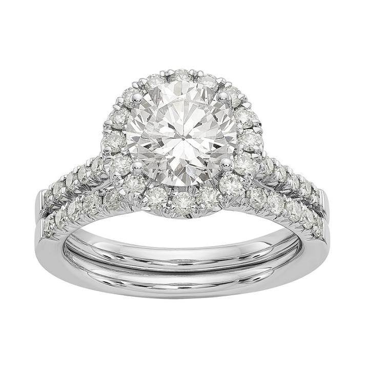 Womens 1 5/8 Ct. T.w. White Moissanite 14k Gold Bridal Set