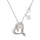 Hallmark Diamonds Womens Lab Created White Opal Heart Pendant Necklace