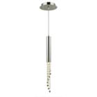 Metropolis Collection 1 Light Halogen Chrome Finish And Golden Teak Crystal Flush Mount Light