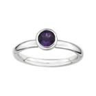 Personally Stackable 5mm Round Genuine Amethyst Ring