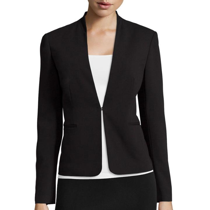 Liz Claiborne Collarless Black Jacket