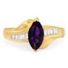 Womens 1/4 Ct. T.w. Color Enhanced Purple Amethyst 10k Gold Cocktail Ring
