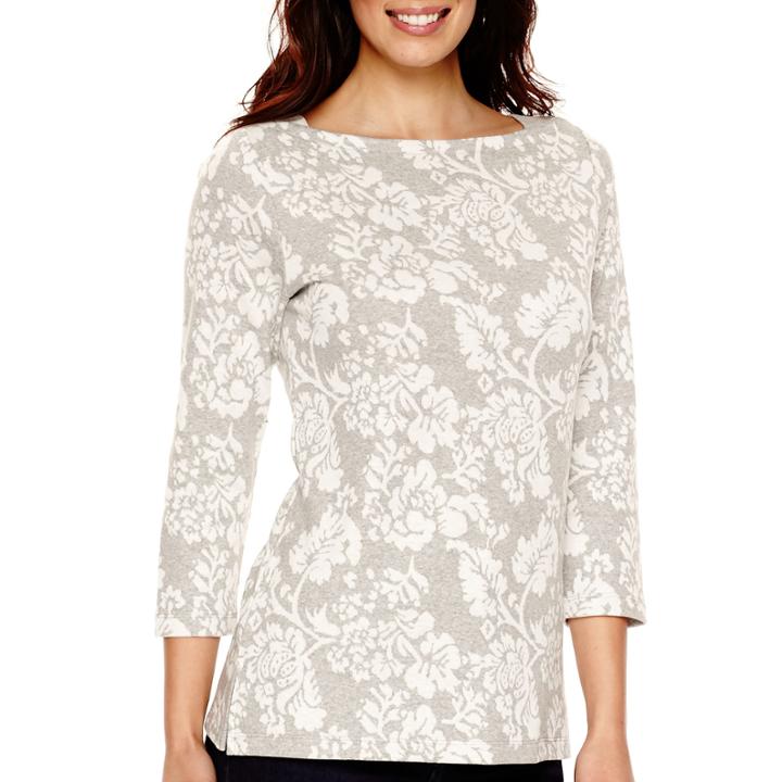 St. John's Bay 3/4-sleeve Textured Tunic Top - Tall