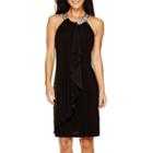Scarlett Sleeveless Jewel Neck Overlay Dress