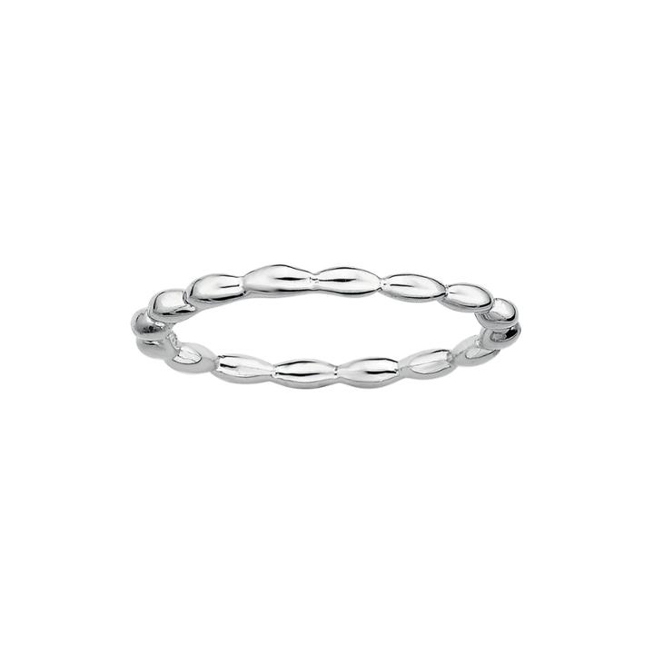 Personally Stackable Sterling Silver 1.5mm Rice Bead Ring