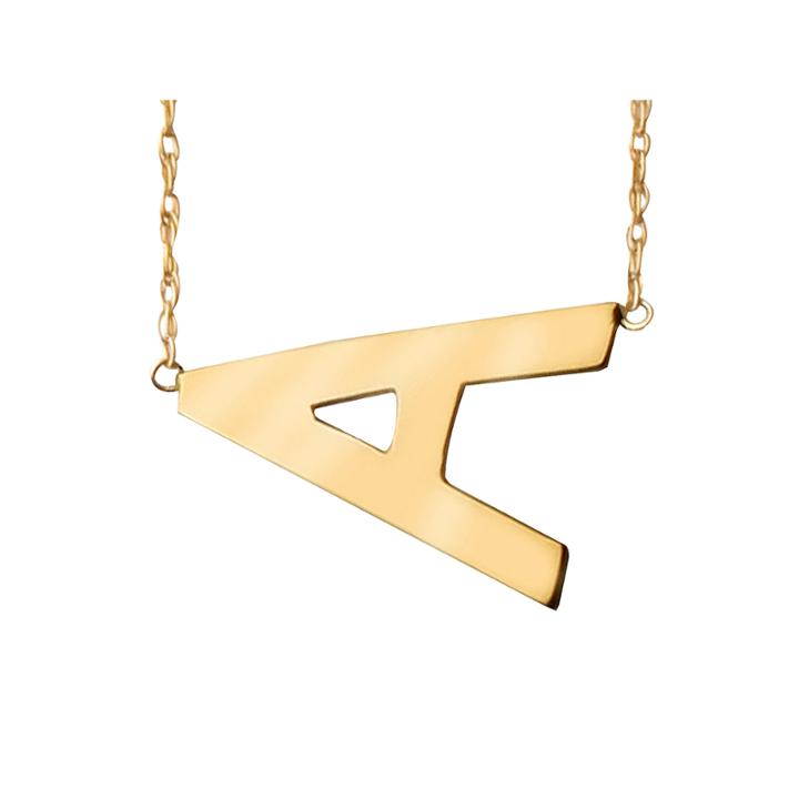 Personalized Gold-filled Sideways Initial Necklace
