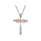 Womens Diamond Accent White Diamond Gold Over Silver Pendant Necklace
