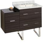 37.75-in. W Floor Mount Dawn Grey Vanity Set For 3h8-in. Drilling Bianca Carara Top Biscuit Um Sink