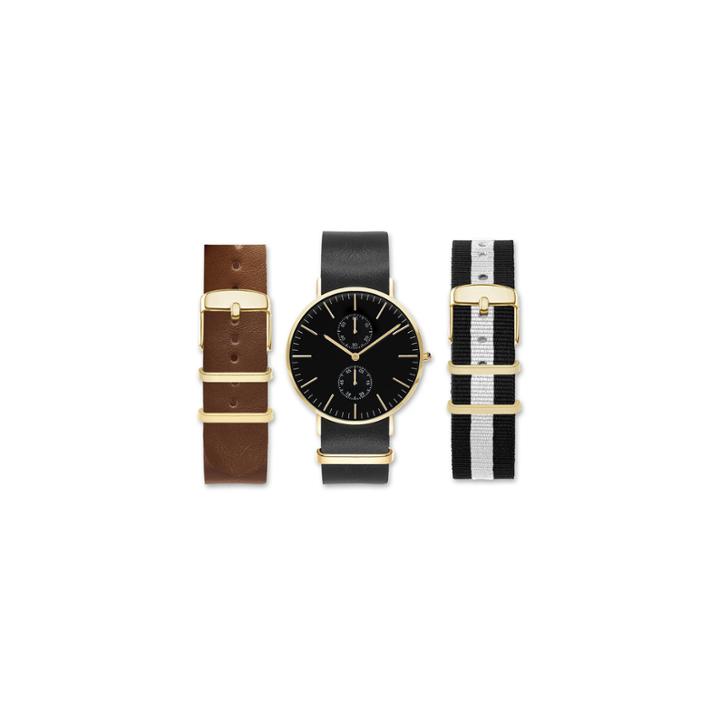 Mens Black Interchangeable Strap Watch Set Amin5153g100-078
