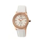 Bertha Womens Emma Mother-of-pearl White Leather-band Watchbthbr5205