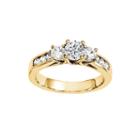 1 1/3 Ct. T.w. Diamond 14k Yellow Gold 3-stone Engagement Ring