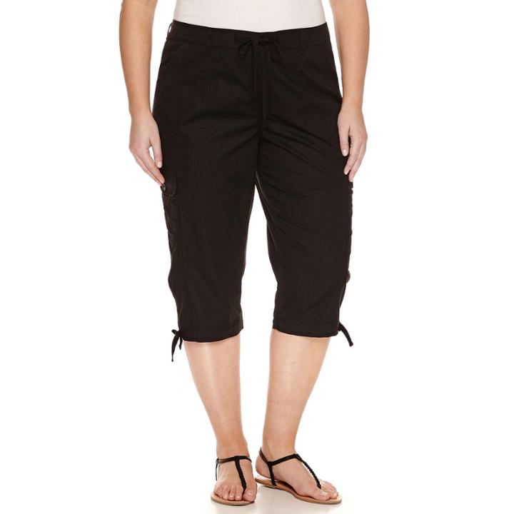 St. John's Bay Drawstring Cargo Crops - Plus