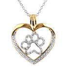 Aspca Tender Voices Ct. T.w. Diamond Paw Print Heart Pendant Necklace