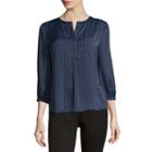 Liz Claiborne 3/4 Sleeve Cut Away Popover - Talls