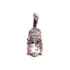Womens Diamond Accent Pink Morganite 10k Gold Pendant Necklace