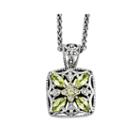 Shey Couture Genuine Peridot And Diamond-accent Pendant Necklace