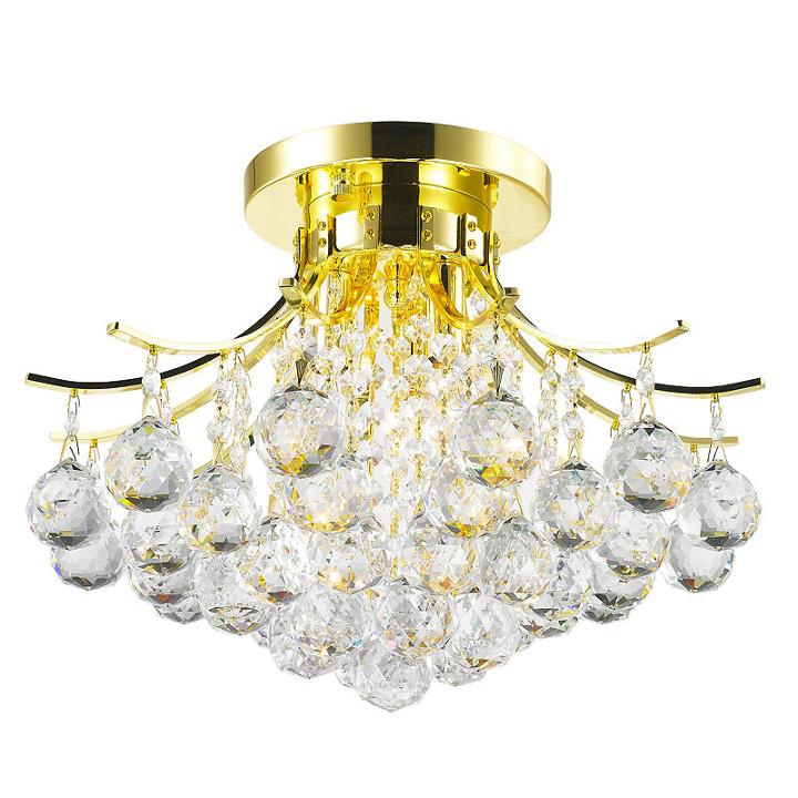 Empire Collection 3 Light Round Clear Crystal Flush Mount Ceiling Light