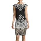 London Style Collection Cap-sleeve Paisley Sheath Dress