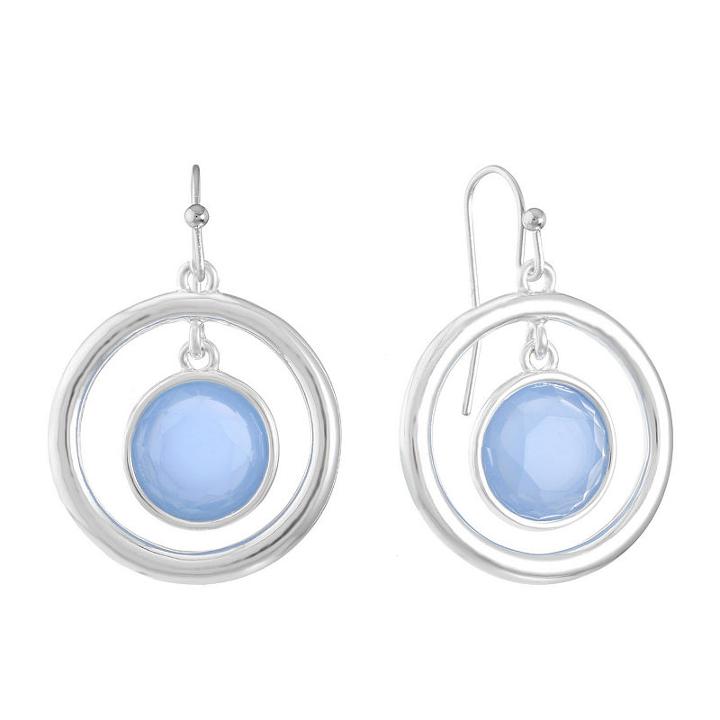Liz Claiborne Blue Round Drop Earrings